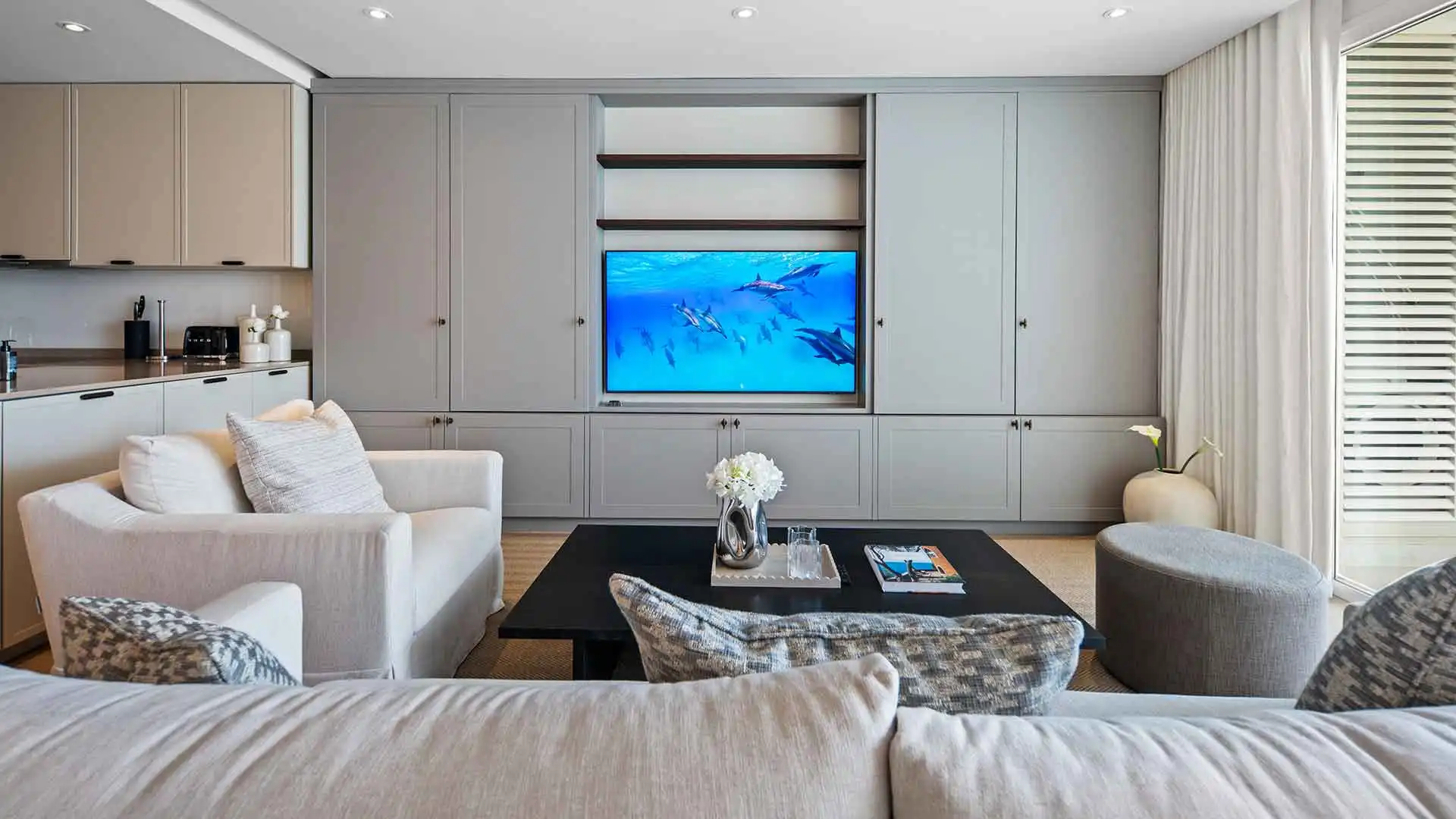Sala de estar de Apartamento en venta en Marbella con Aire acondicionado, Terraza y Piscina