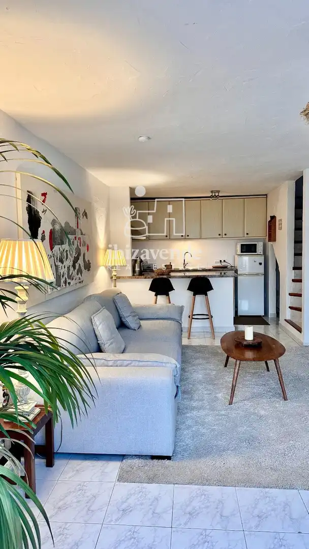 Living room of Duplexes for rent in Santa Eulària des Riu  with Air Conditioner, Terrace and Swimming Pool