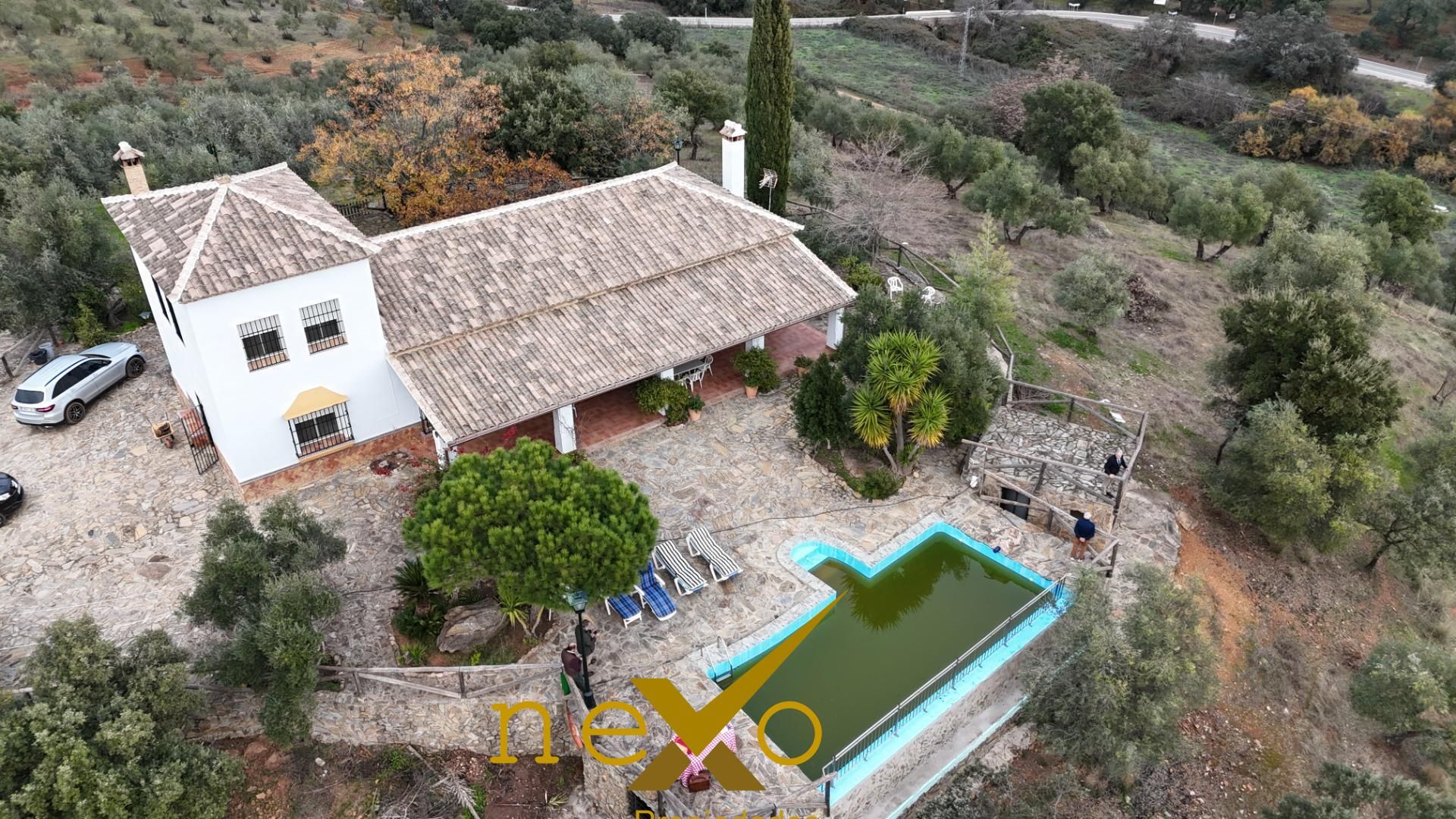Exterior view of Country house for sale in Las Navas de la Concepción  with Private garden and Swimming Pool