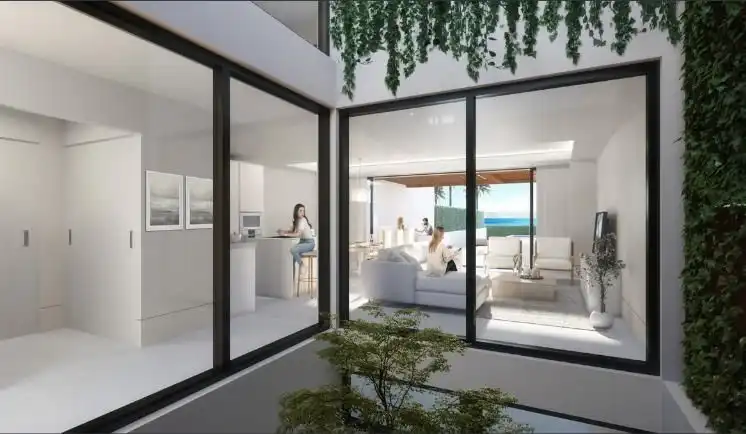 Terraza de Apartamento de alquiler en Estepona con Aire acondicionado, Calefacción y Jardín privado