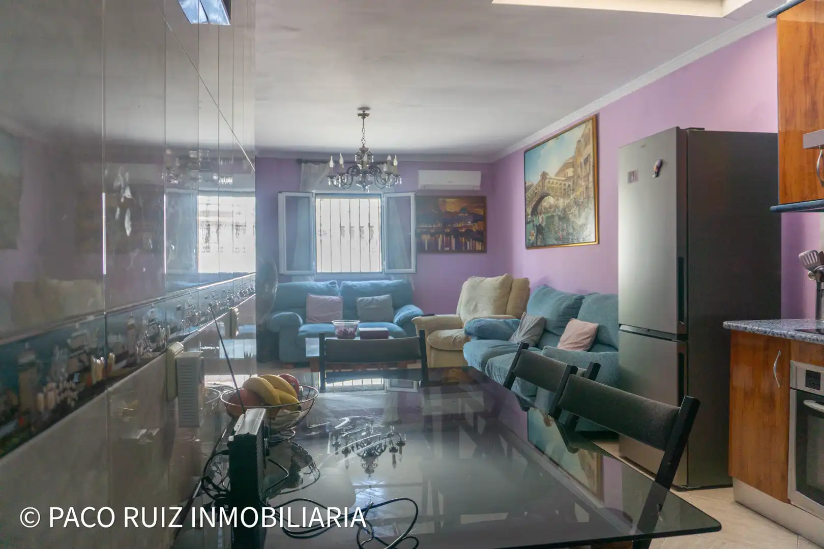 Sala de estar de Casa adosada de alquiler en Almería con Aire acondicionado, Terraza y Amueblado