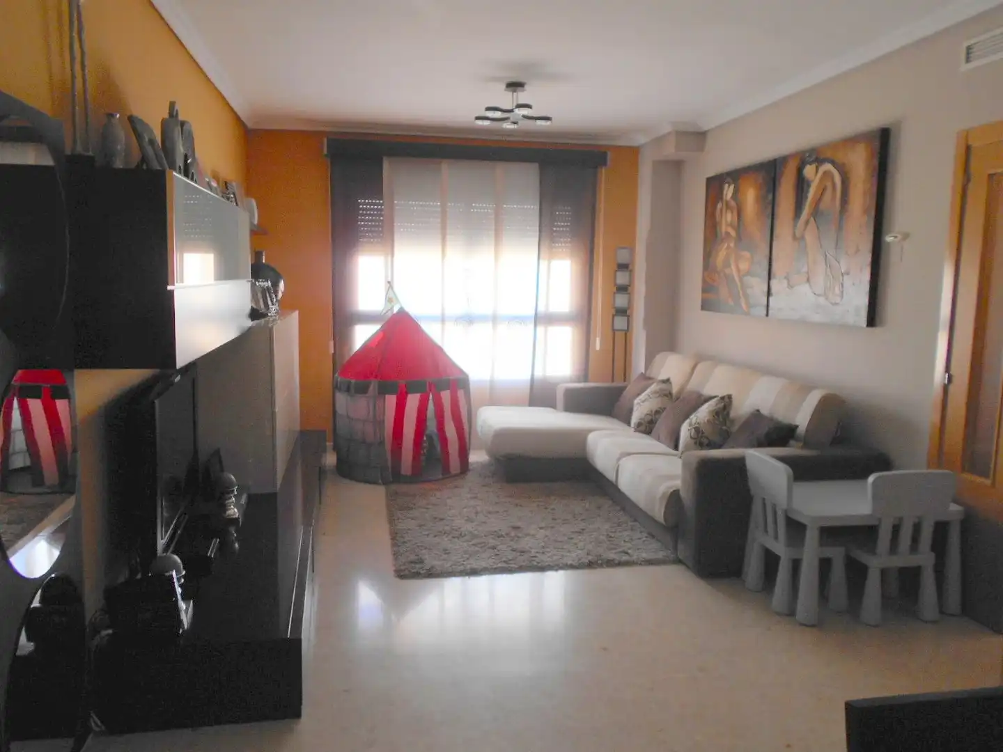 Sala de estar de Piso de alquiler en Oliva con Aire acondicionado, Amueblado y Balcón