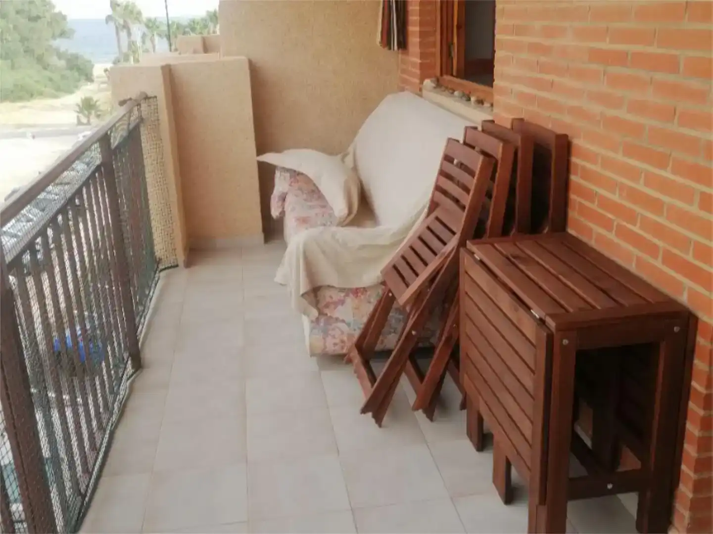 Balcony of Flat for rent in Mazarrón  with Air Conditioner, Storage room and Furnished