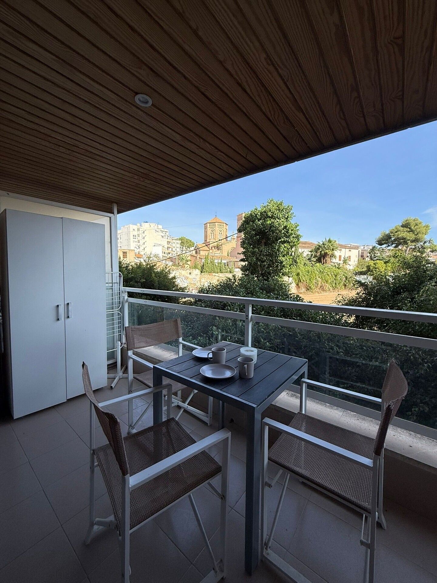 Terraza de Estudio de alquiler en  Palma de Mallorca con Aire acondicionado, Amueblado y Piscina comunitaria