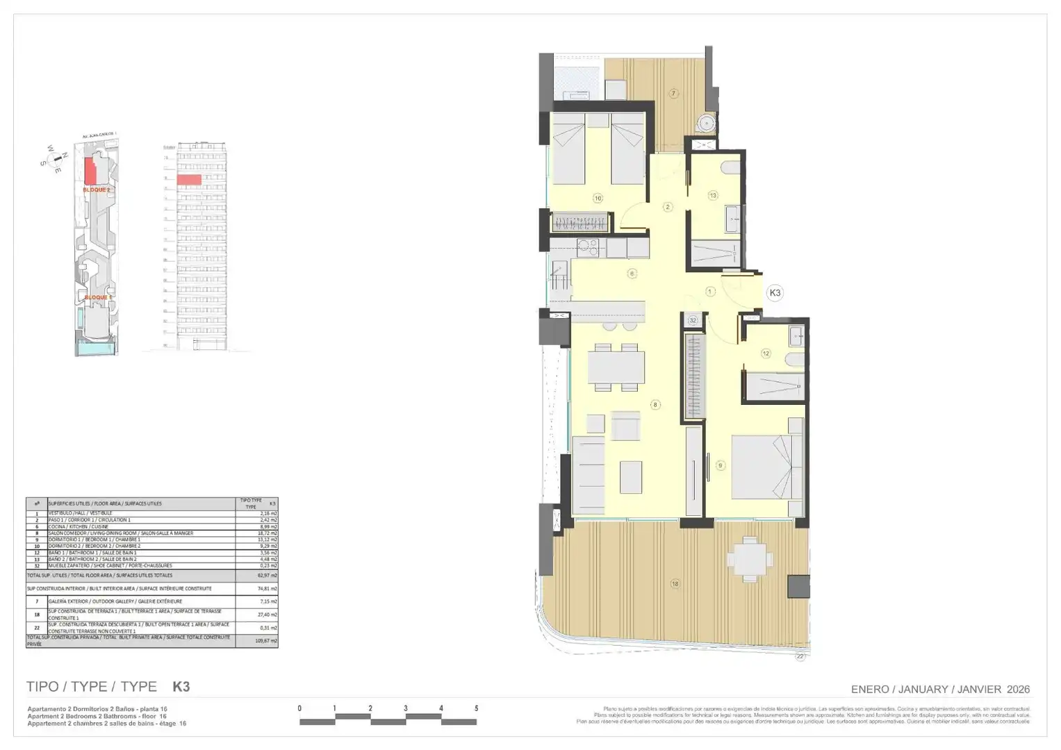 Appartement compact avec piscine à vendre à Zona Levante - Playa Fossa, imagen 14