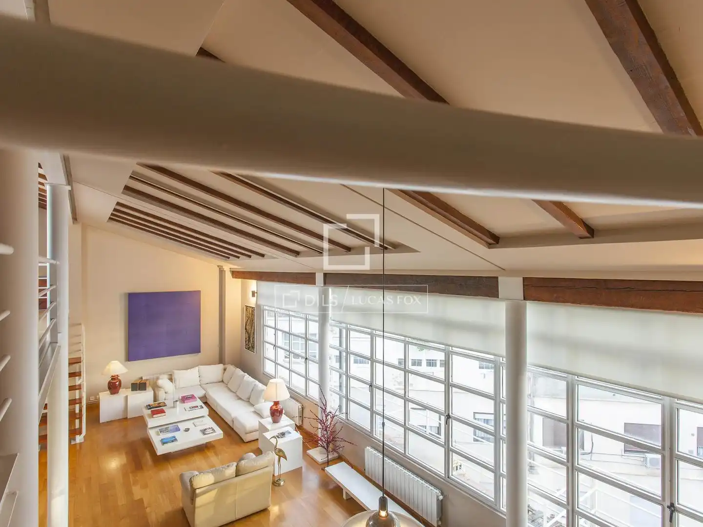 Wohnzimmer von Dachboden zur Miete in Valencia mit Klimaanlage, Heizung und Parkett