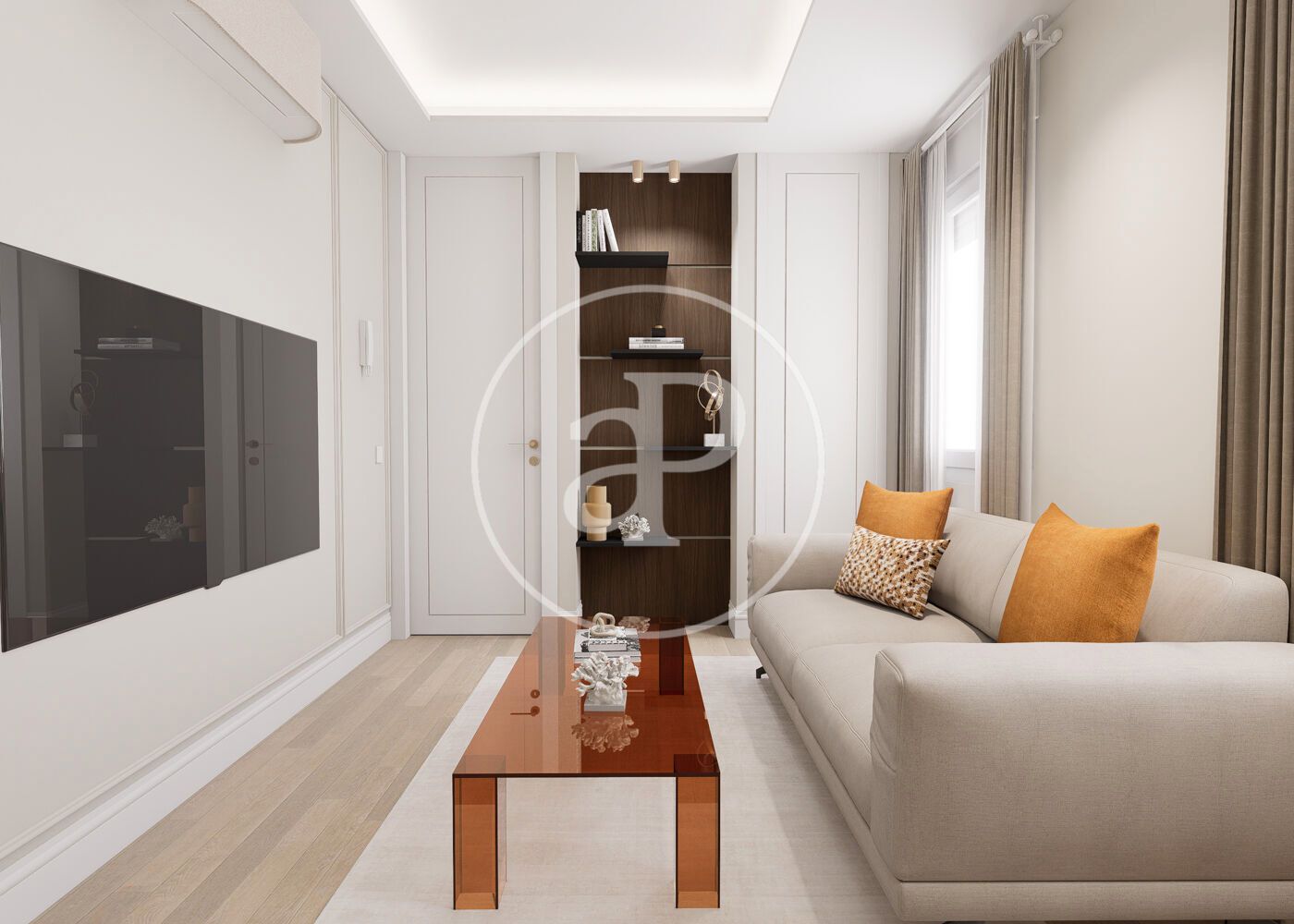 Sala de estar de Piso en venta en  Madrid Capital con Aire acondicionado, Calefacción y Amueblado