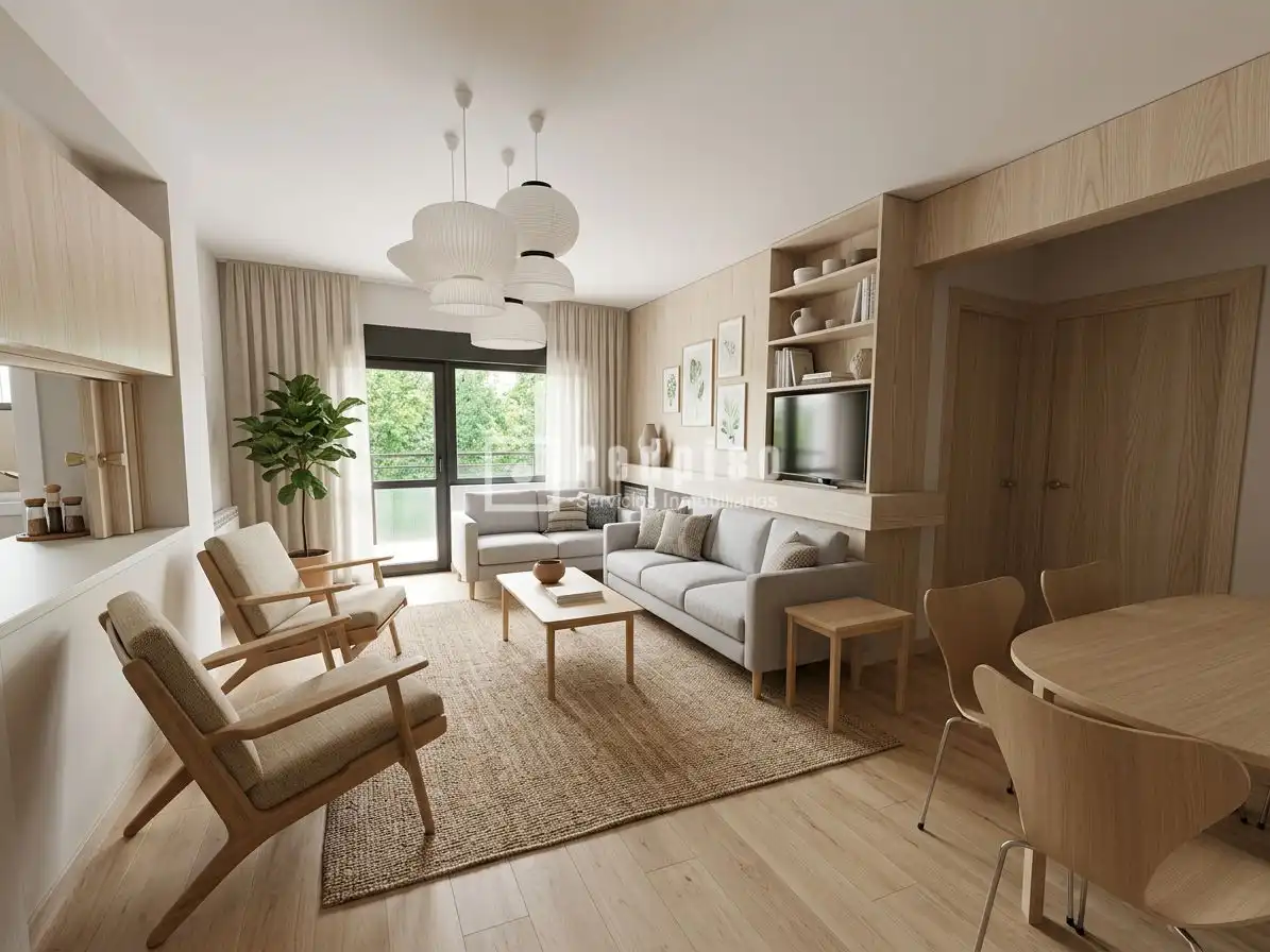 Living room of Flat for sale in Madrid  with Heating, Private garden and Parquet flooring