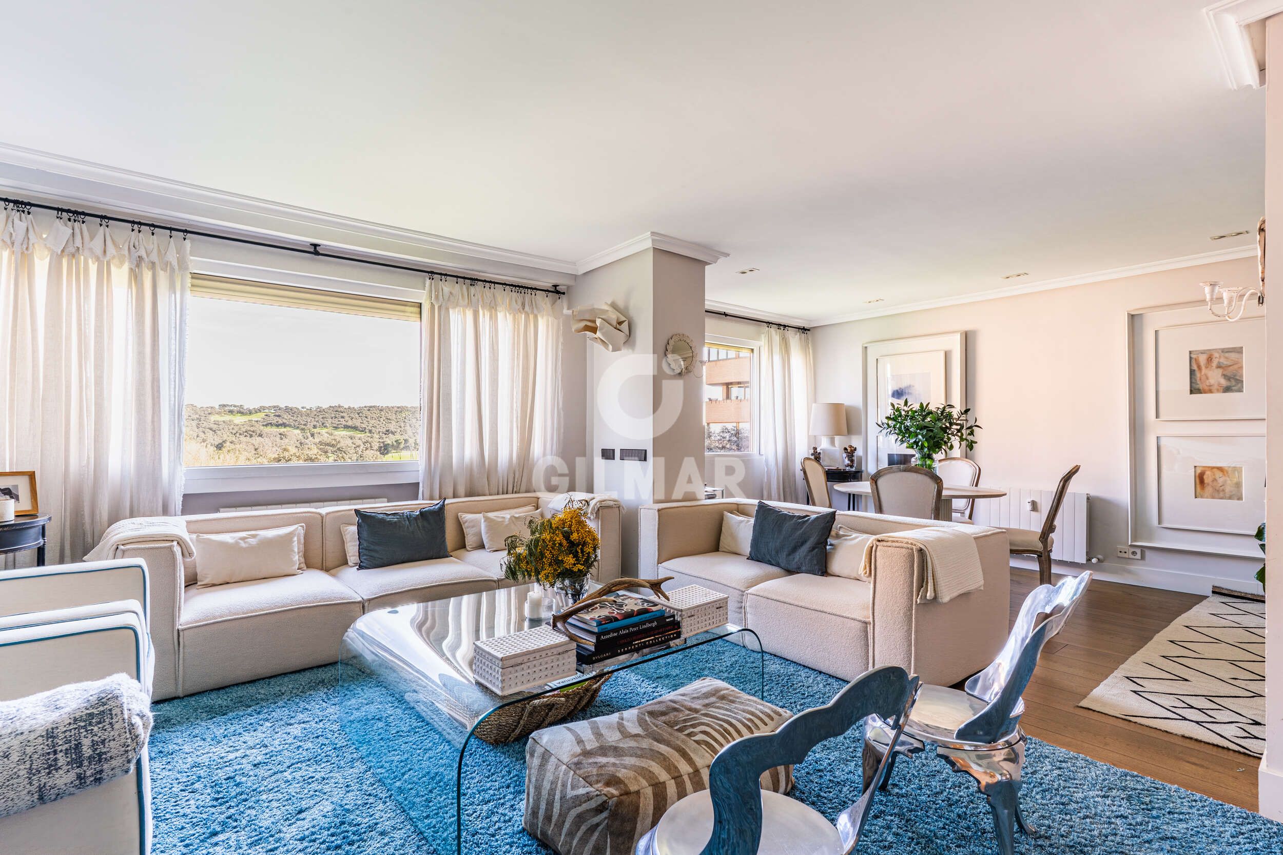 Sala de estar de Piso en venta en  Madrid Capital con Calefacción, Jardín privado y Piscina