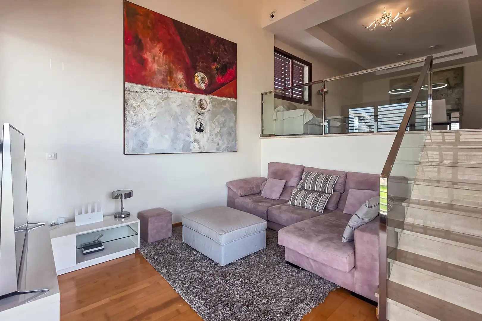Wohnzimmer von Haus oder Chalet zum Verkauf in Montequinto mit Klimaanlage, Heizung und Terrasse