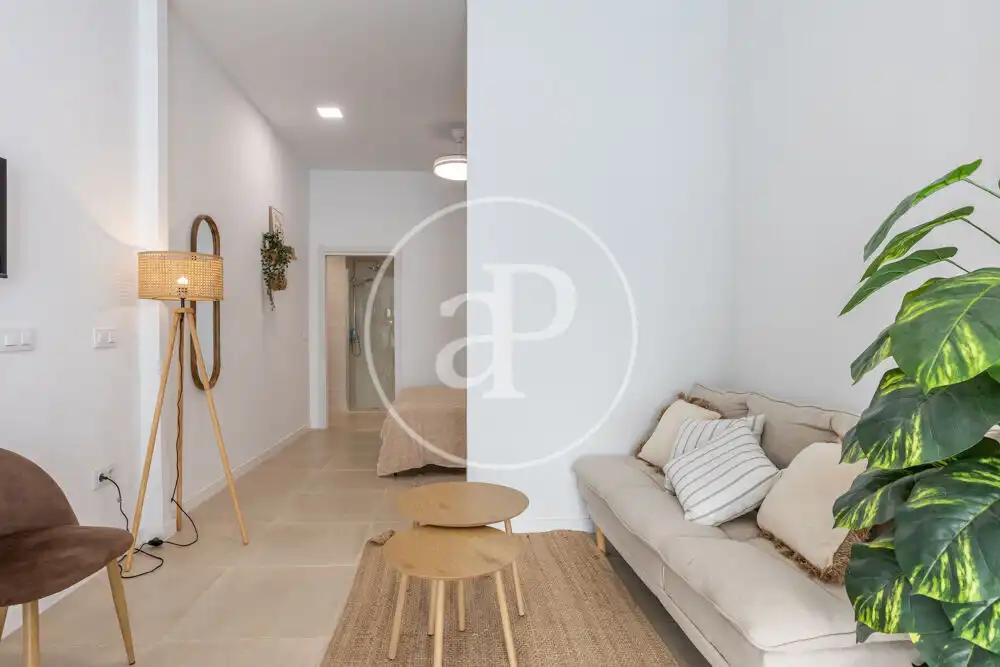 Sala d'estar de Loft de lloguer en Valencia amb Aire condicionat i Moblat