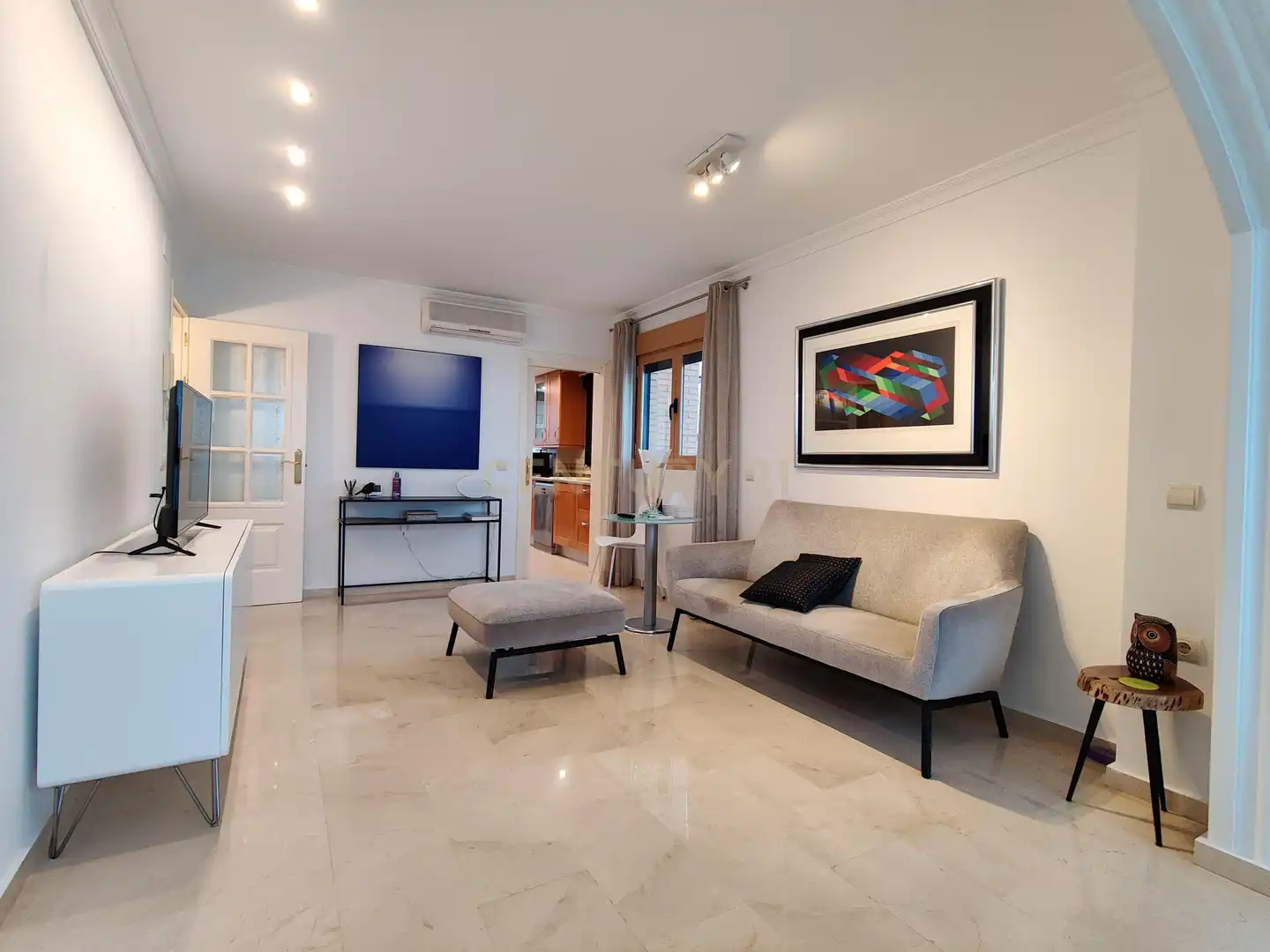 Sala d'estar de Apartament de lloguer en Calpe / Calp amb Aire condicionat i Traster