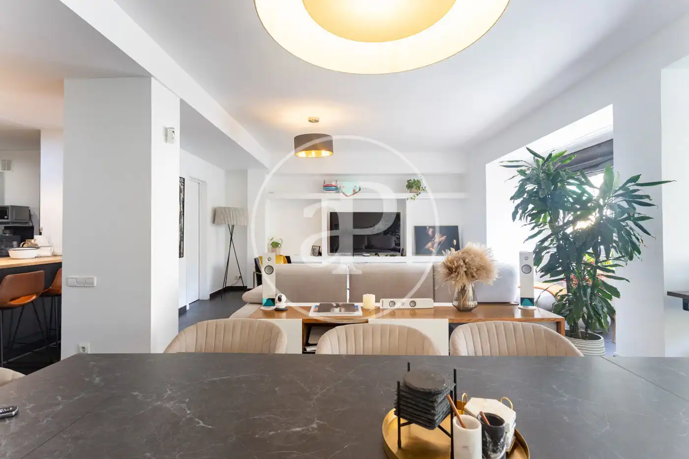 Living room of Flat for rent in Barcelona  with Air Conditioner, Heating and Private garden