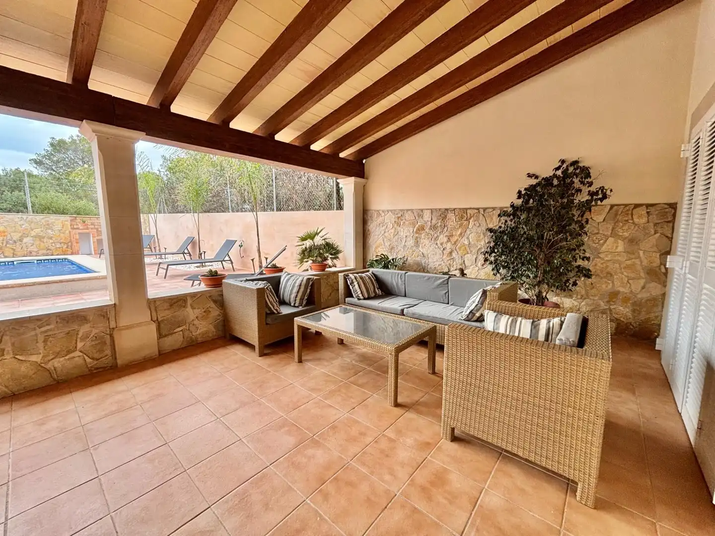 Terrasse von Haus oder Chalet zum Verkauf in Llucmajor mit Klimaanlage, Privatgarten und Balkon