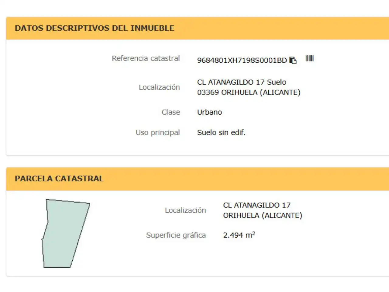 Exterior view of Land for sale in Orihuela