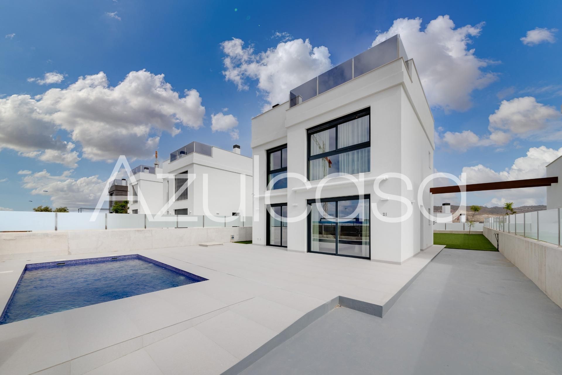 Vista exterior de Casa o xalet en venda en Mutxamel amb Calefacció, Terrassa i Piscina