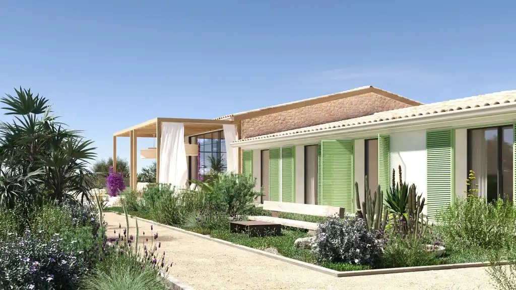 Vista exterior de Finca rústica en venda en Inca amb Aire condicionat, Jardí privat i Piscina