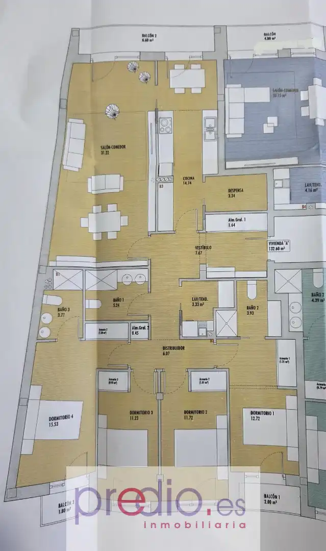 Piso con terraza en venta en Rúa Montirón, imagen 3