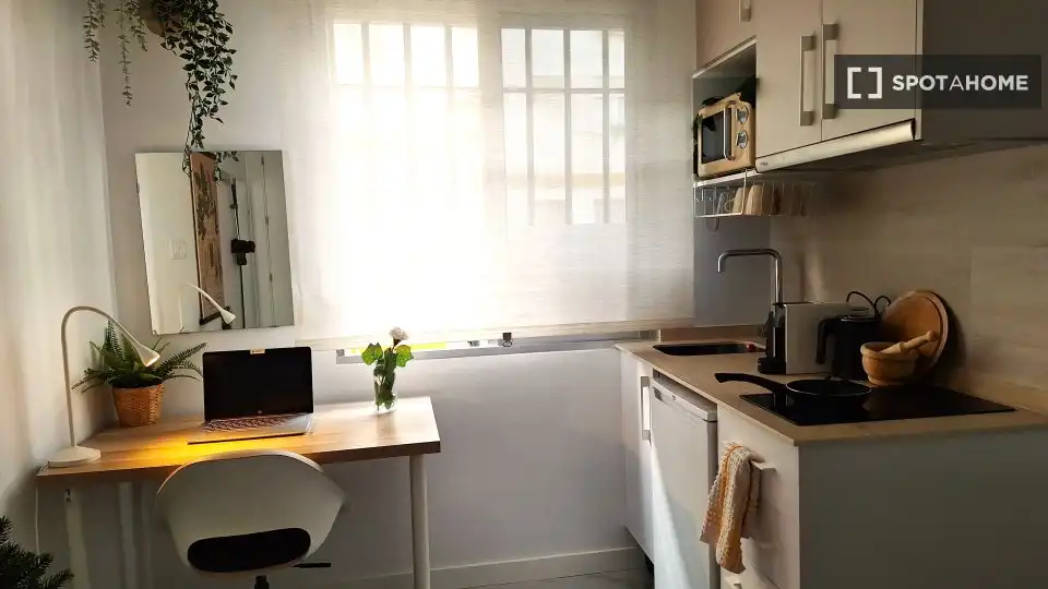 Kitchen of Study for share in Sevilla  with Air Conditioner, Heating and Terrace