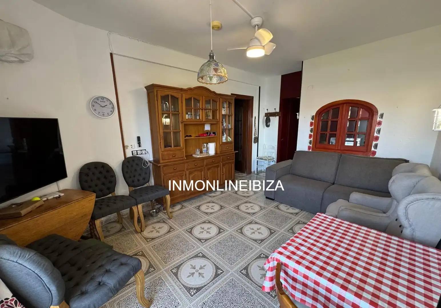 Sala d'estar de Pis de lloguer en Sant Josep de sa Talaia amb Terrassa, Moblat i Forn