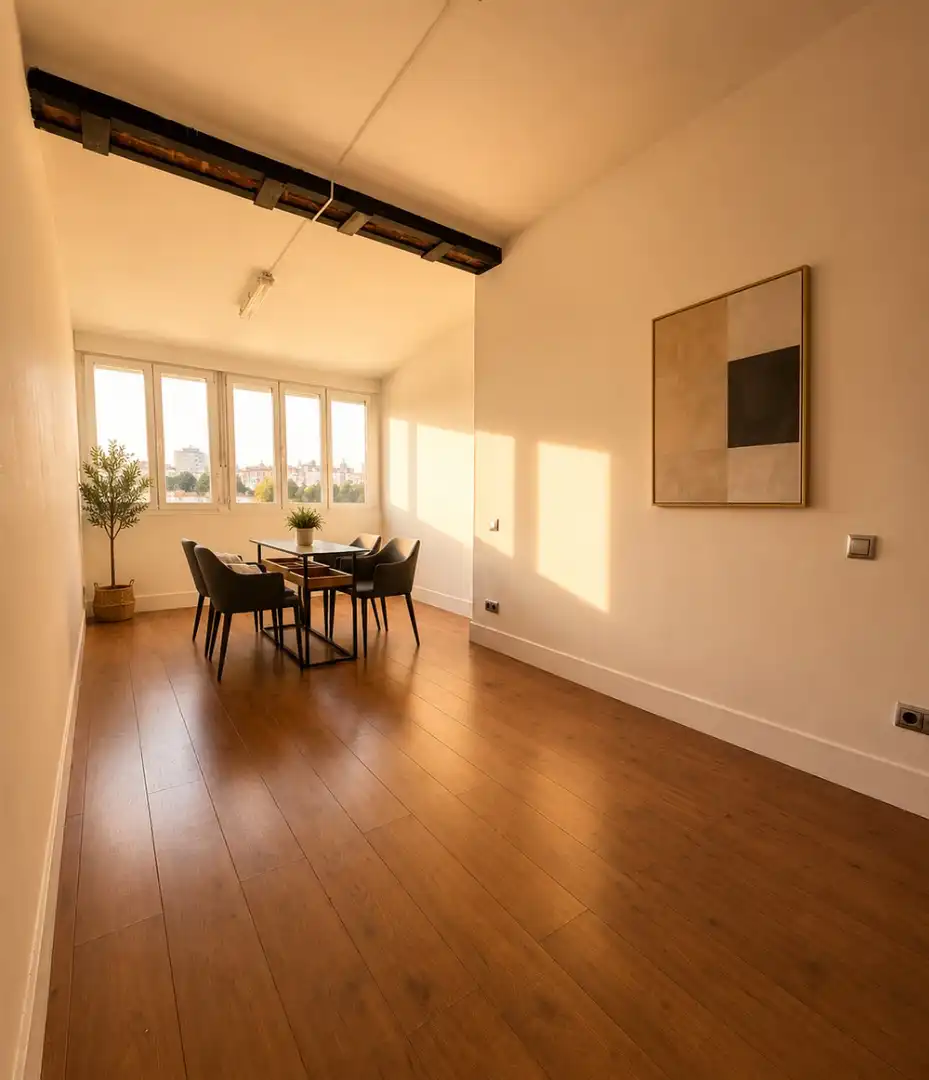 Dining room of Attic for rent in Madrid  with Air Conditioner, Heating and Parquet flooring
