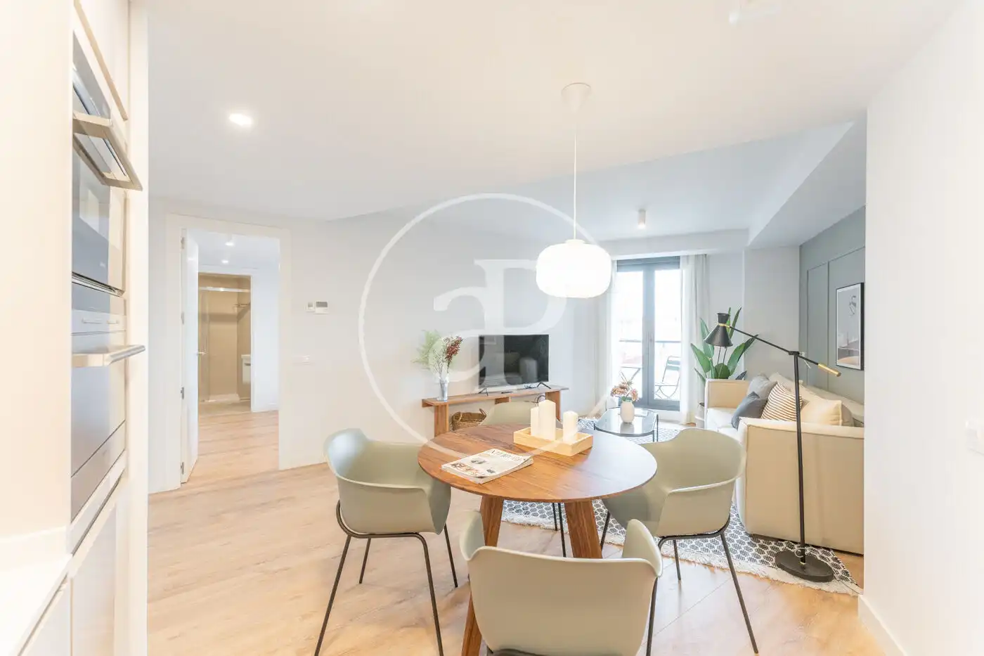 Wohnzimmer von Wohnung zur Miete in Madrid mit Klimaanlage, Heizung und Privatgarten