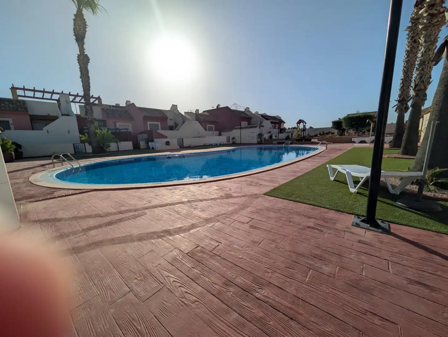 Piscina de Casa adosada en venda en Mazarrón amb Aire condicionat, Jardí privat i Piscina comunitària