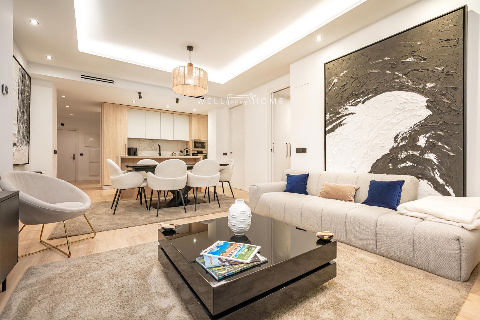 Sala d'estar de Pis en venda en  Madrid Capital amb Aire condicionat, Parquet i Moblat