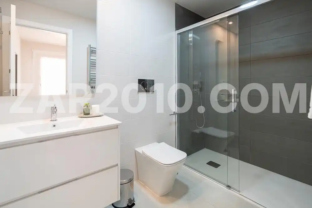 Badezimmer von Wohnungen zum Verkauf in Pulpí mit Klimaanlage, Privatgarten und Terrasse