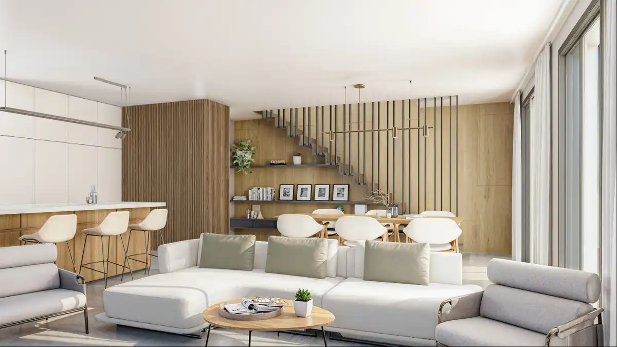 Sala de estar de Planta baja en venta en Estepona con Aire acondicionado, Jardín privado y Terraza