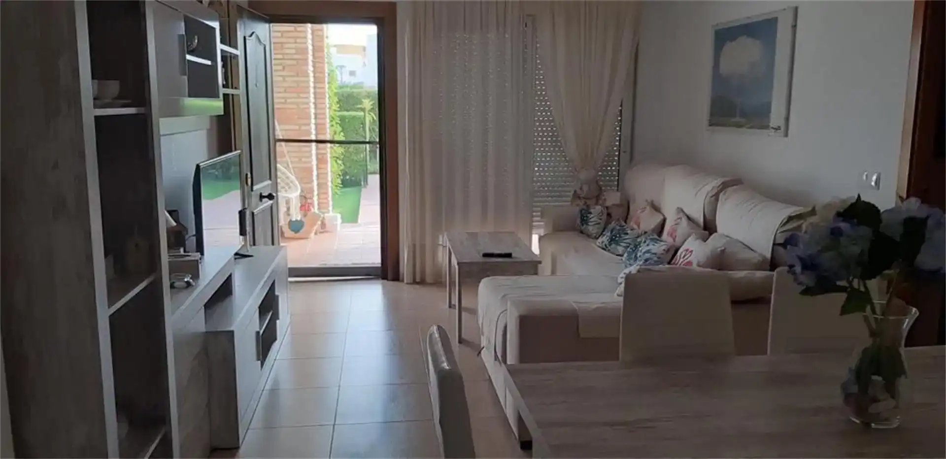 Living room of Flat for rent in Vera  with Air Conditioner, Private garden and Furnished