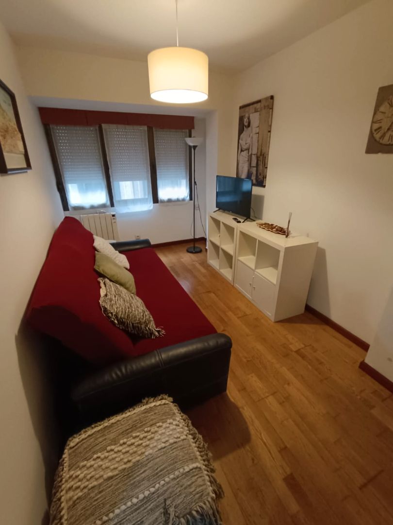 Sala d'estar de Apartament de lloguer en Gijón  amb Calefacció, Moblat i Forn