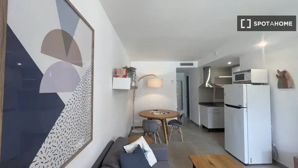 Wohnzimmer von Wohnungen zur untervermieten in La Oliva mit Klimaanlage, Terrasse und Möbliert