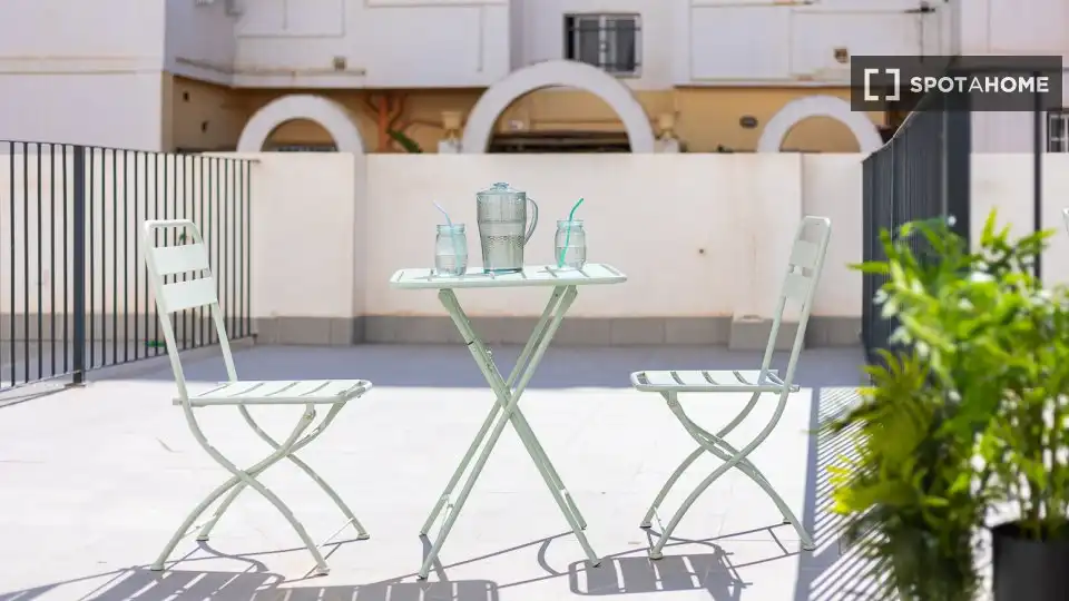 Terraza de Piso de alquiler en Valencia con Aire acondicionado, Calefacción y Amueblado
