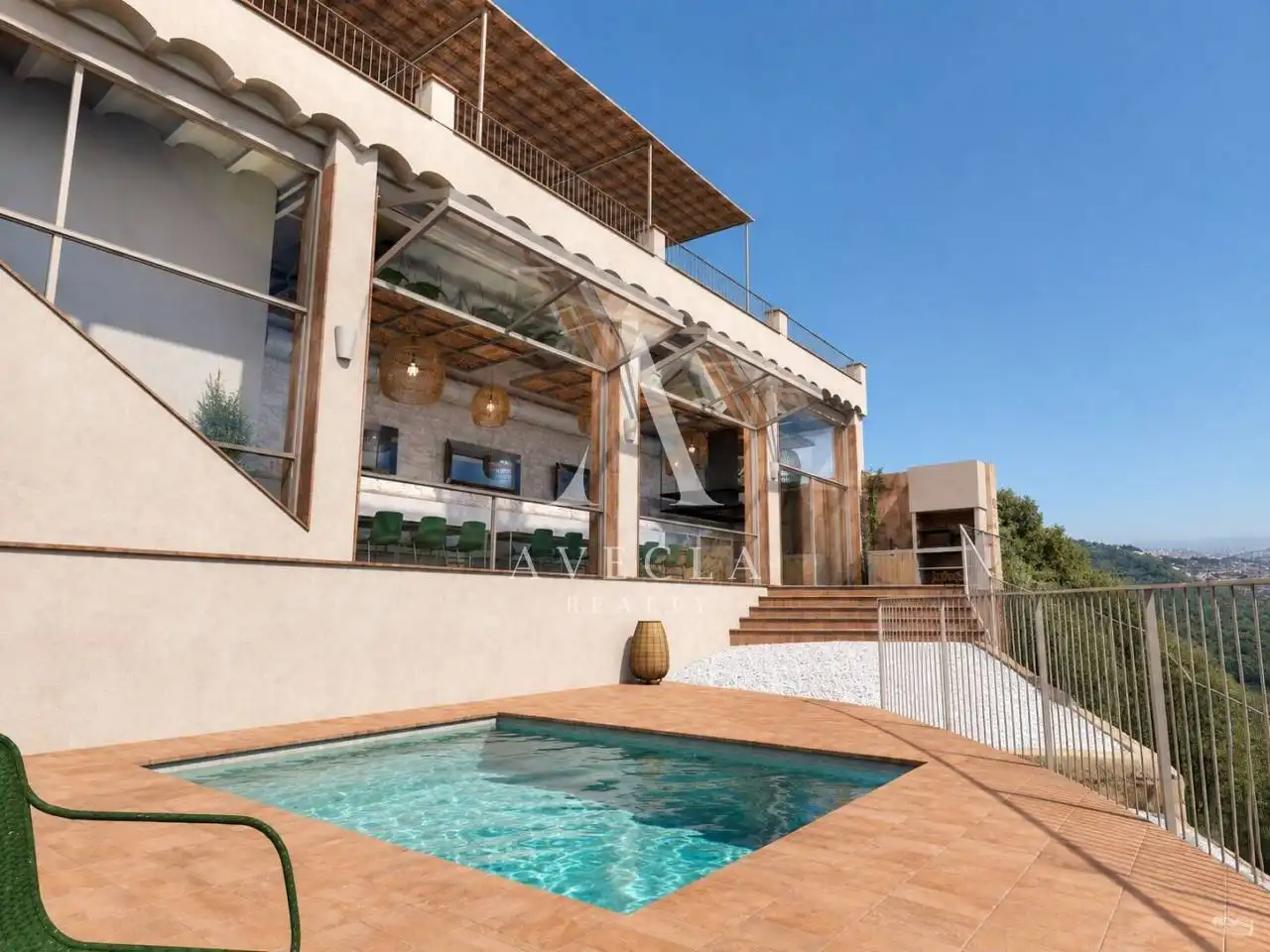 Terrassa de Casa o xalet en venda en Sant Cugat del Vallès amb Jardí privat i Piscina