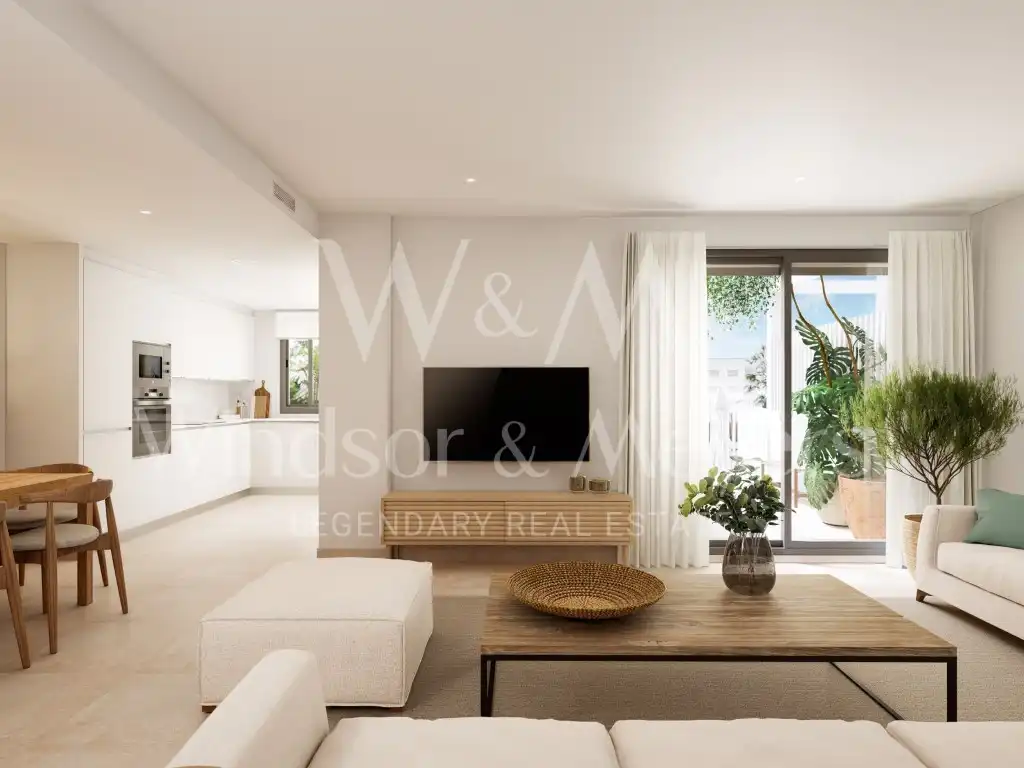 Wohnzimmer von Erdgeschoss zum Verkauf in Eivissa mit Klimaanlage, Schwimmbad und Ofen