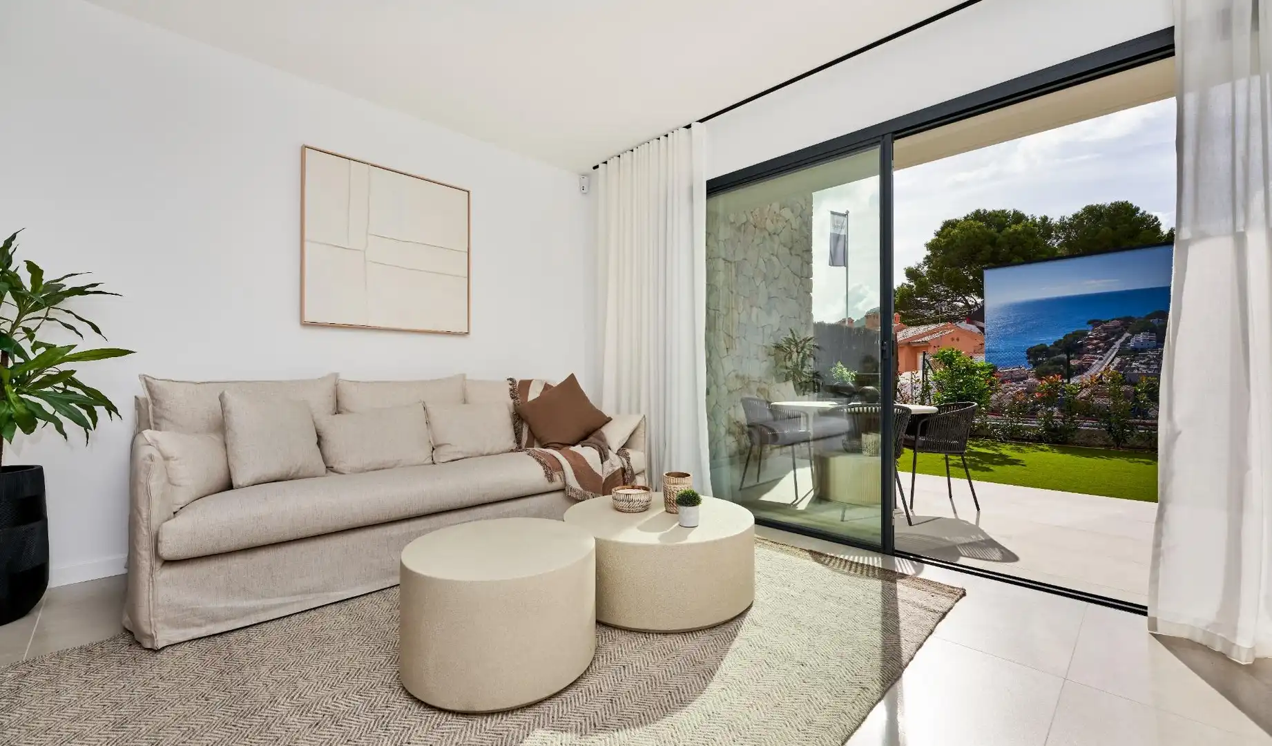 Living room of Flat for sale in Andratx  with Air Conditioner, Private garden and Terrace