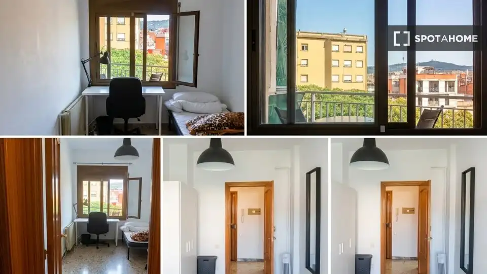 Bedroom of Flat for share in Barcelona  with Air Conditioner, Heating and Furnished