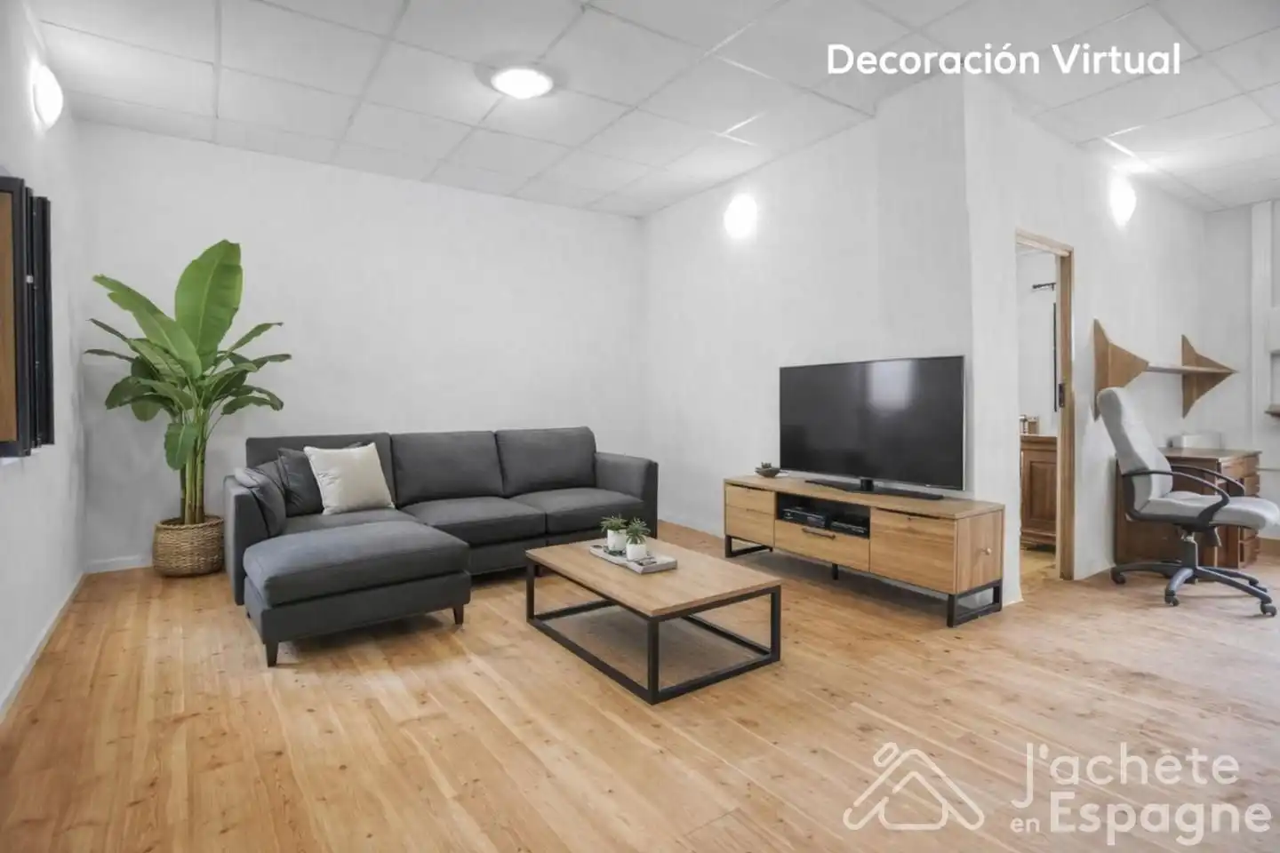 Sala d'estar de Casa o xalet en venda en Cortes de Pallás amb Aire condicionat, Parquet i Moblat