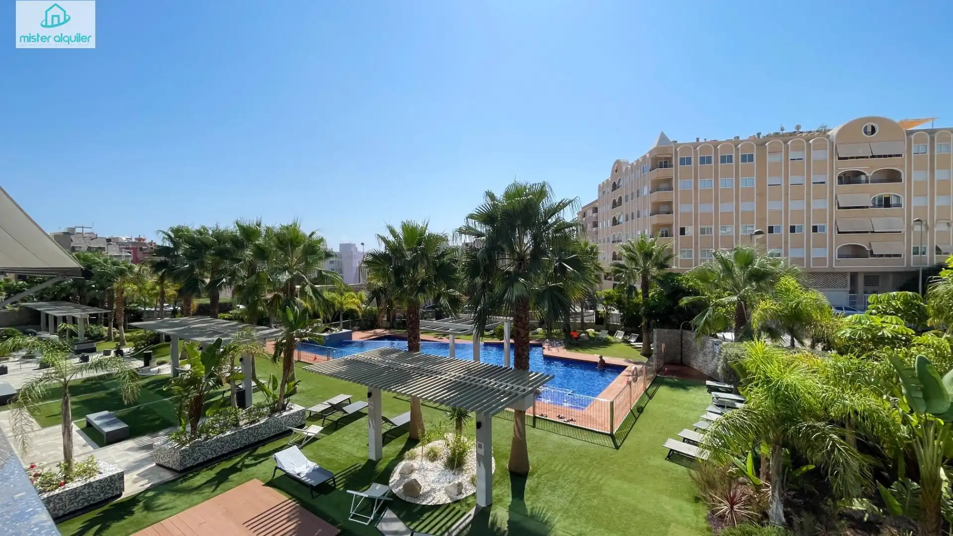 Swimming pool of Apartments for rent in El Campello  with Air Conditioner, Heating and Private garden