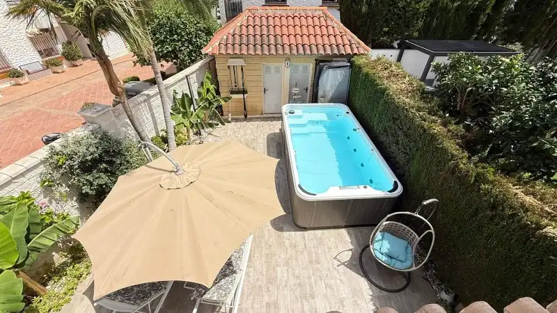 Terrace of Detached homes for sale in Benalmádena  with Air Conditioner, Terrace and Swimming Pool