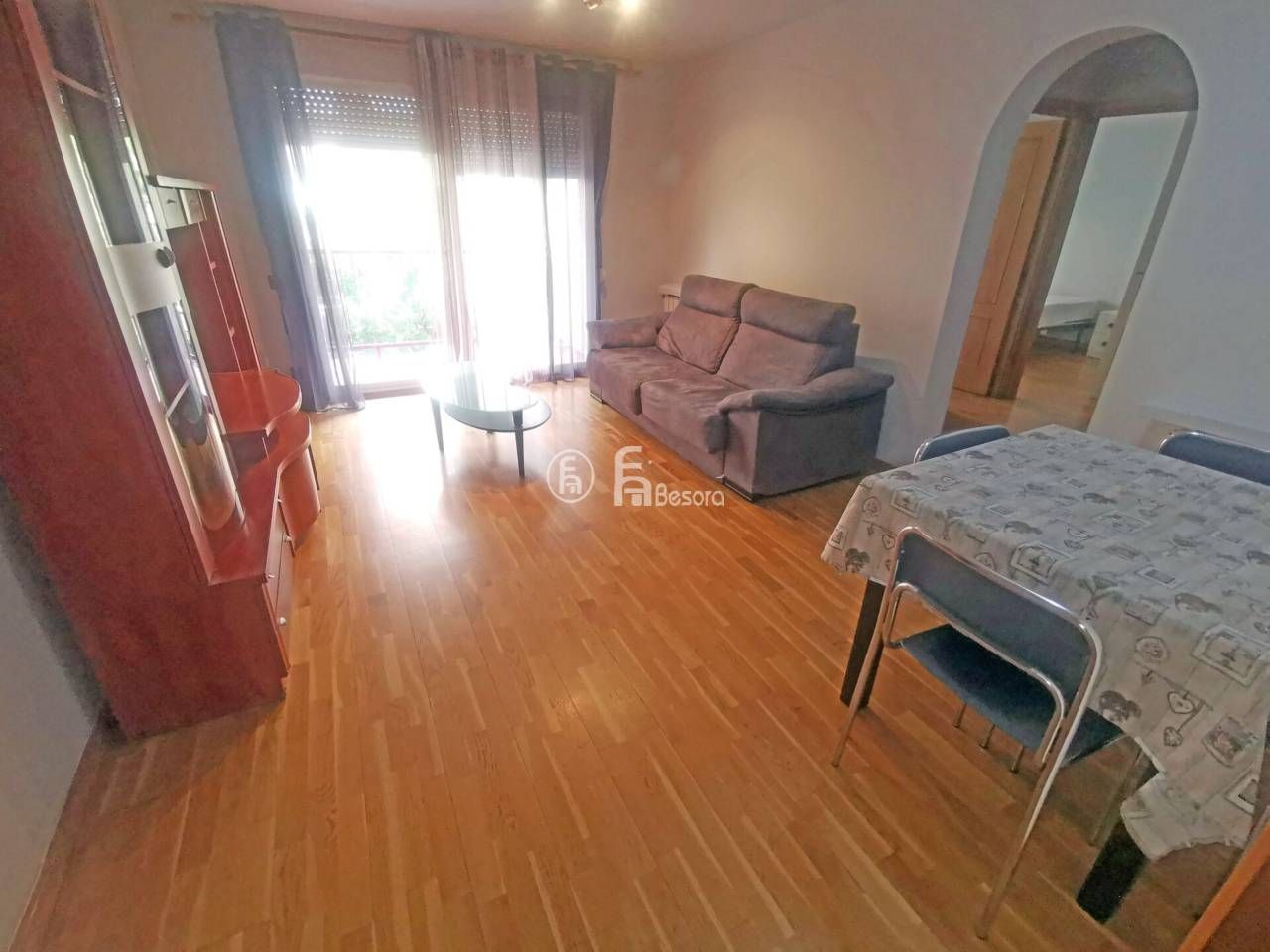 Living room of Flat for sale in  Lleida Capital  with Heating, Parquet flooring and Furnished