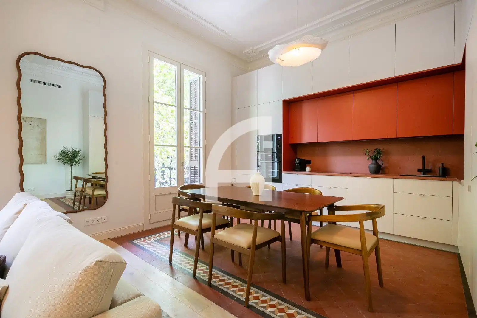 Dining room of Flat for rent in Barcelona  with Air Conditioner, Heating and Parquet flooring