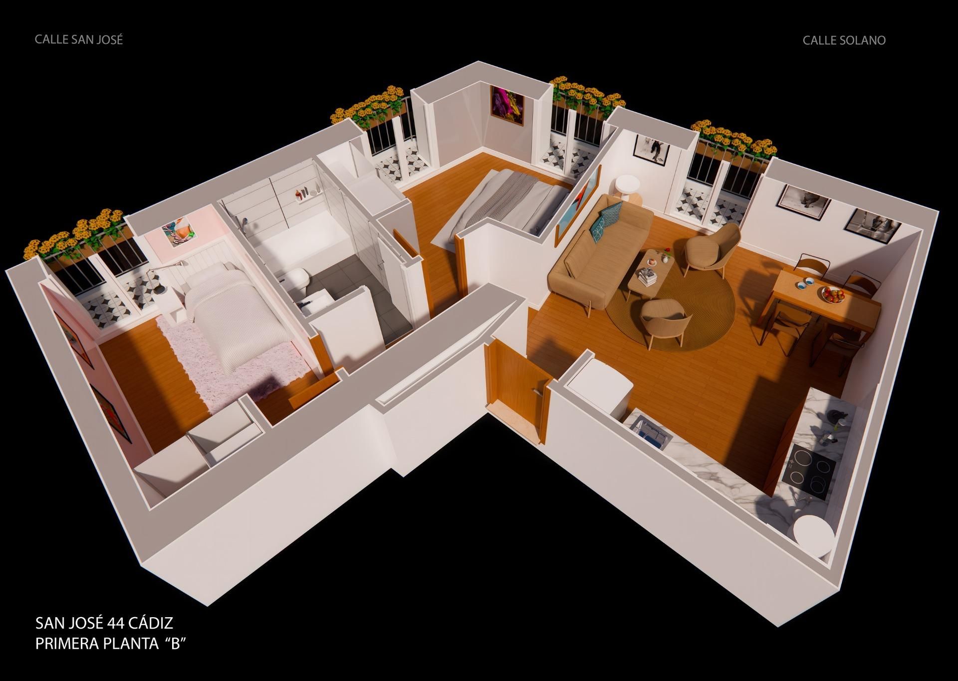 Bedroom of Flat for sale in  Cádiz Capital  with Heating and Balcony