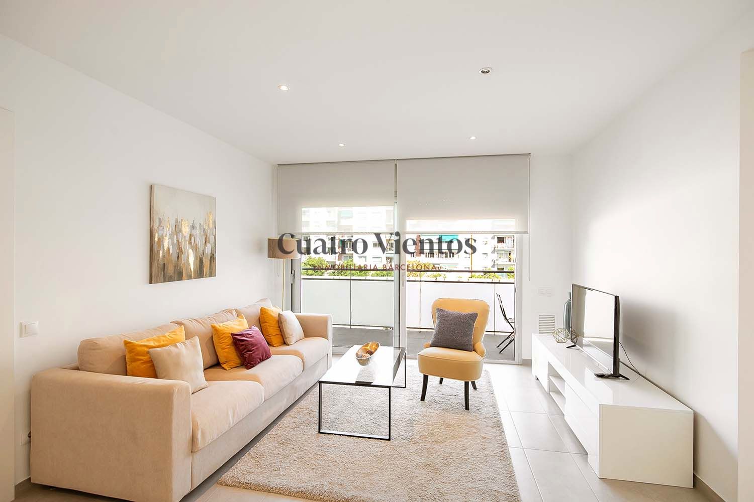Living room of Flat to rent in  Barcelona Capital  with Air Conditioner, Heating and Terrace