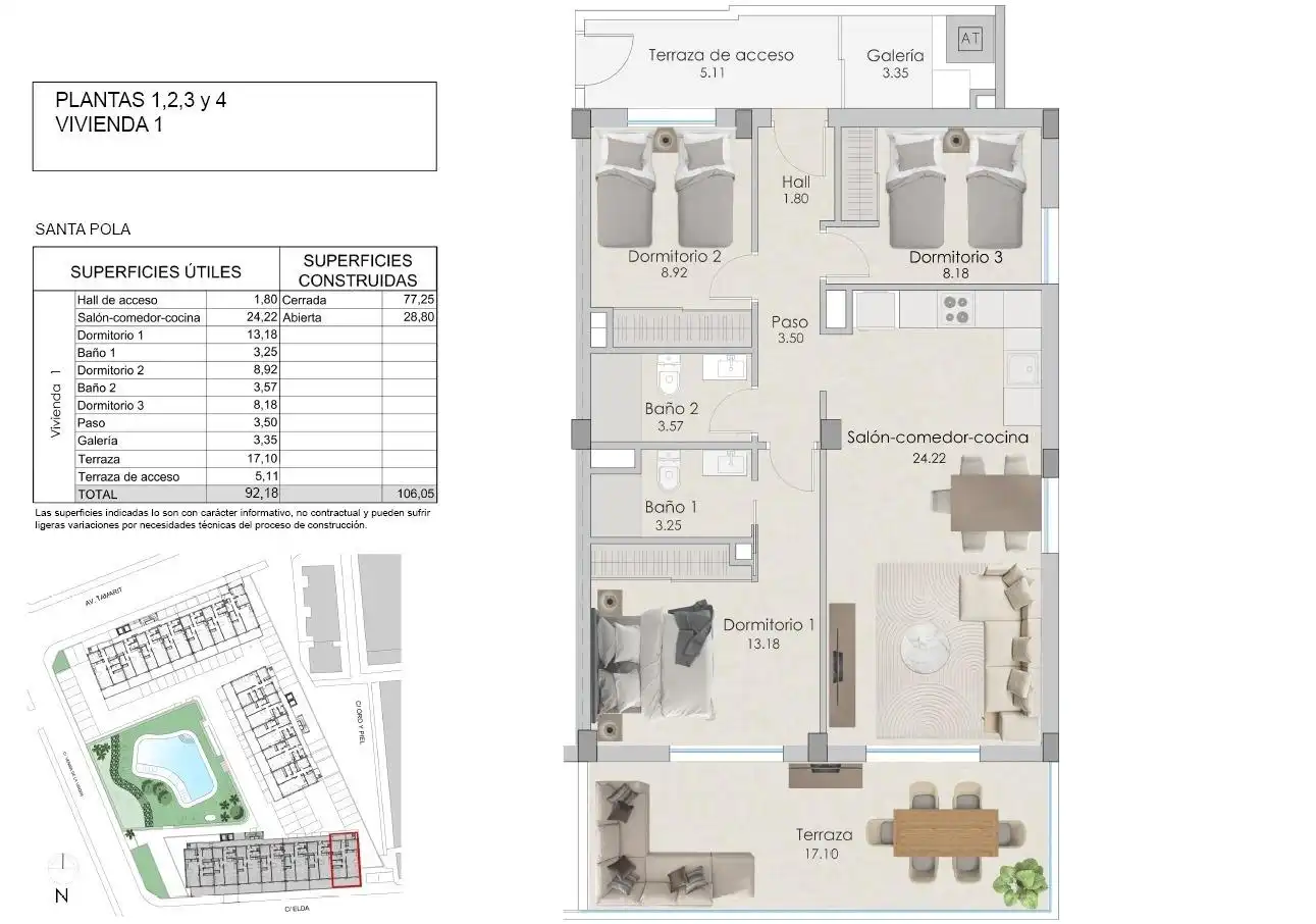 Flat for sale in Santa Pola  with Private garden, Terrace and Community pool
