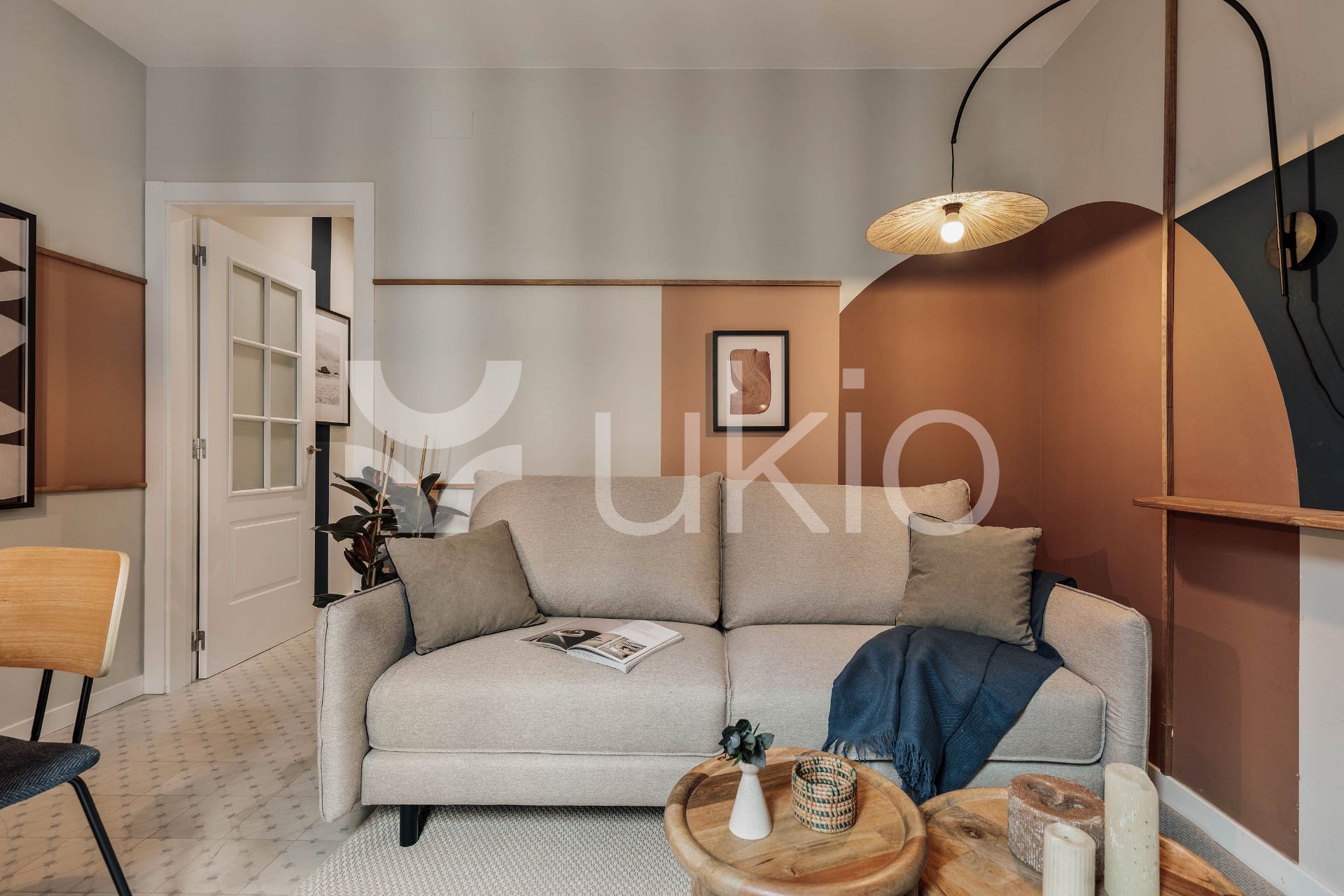 Sala d'estar de Apartament de lloguer en  Barcelona Capital amb Aire condicionat, Calefacció i Moblat