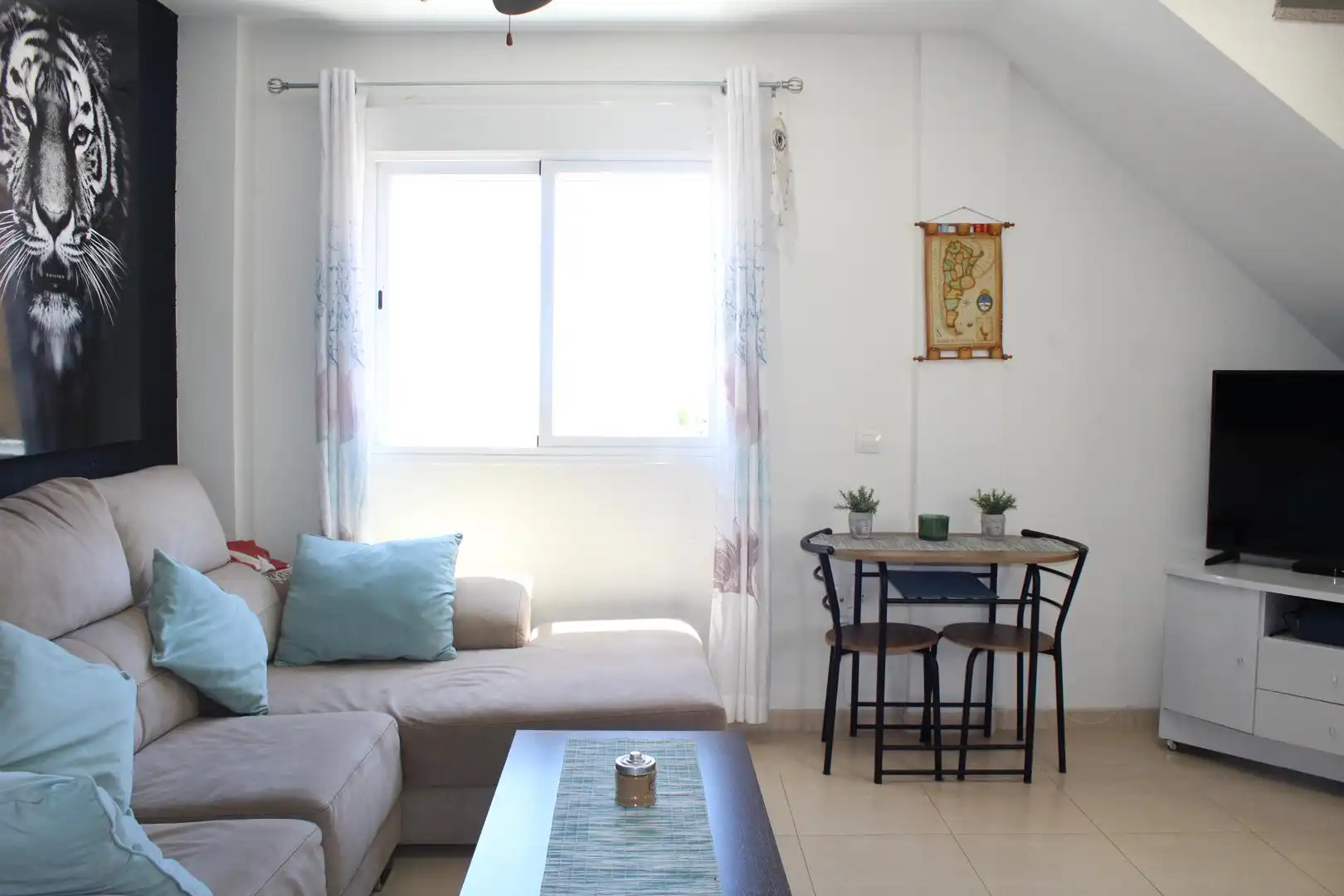 Living room of Duplexes for sale in Roquetas de Mar  with Private garden, Terrace and Furnished