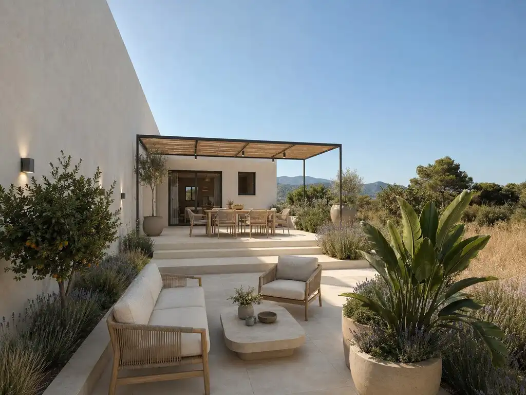 Terraza de Finca rústica en venta en Campanet con Aire acondicionado, Jardín privado y Terraza