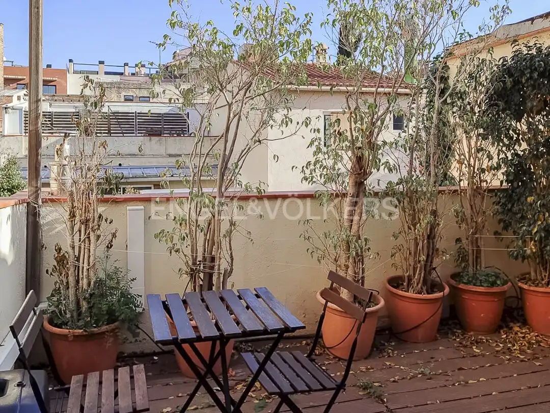 Terraza de Piso de alquiler en Barcelona con Aire acondicionado, Calefacción y Parquet